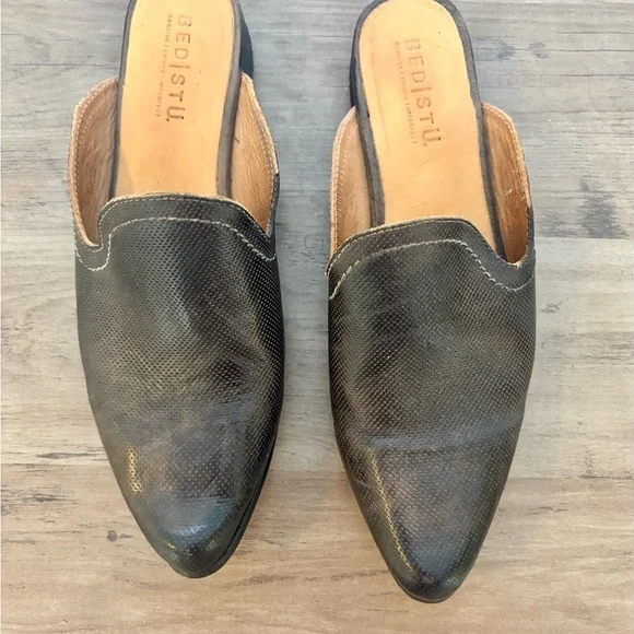 Women’s Bed Stu Brenda Black Leather Mules - Picture 4 of 9